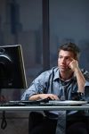 Working late at the office